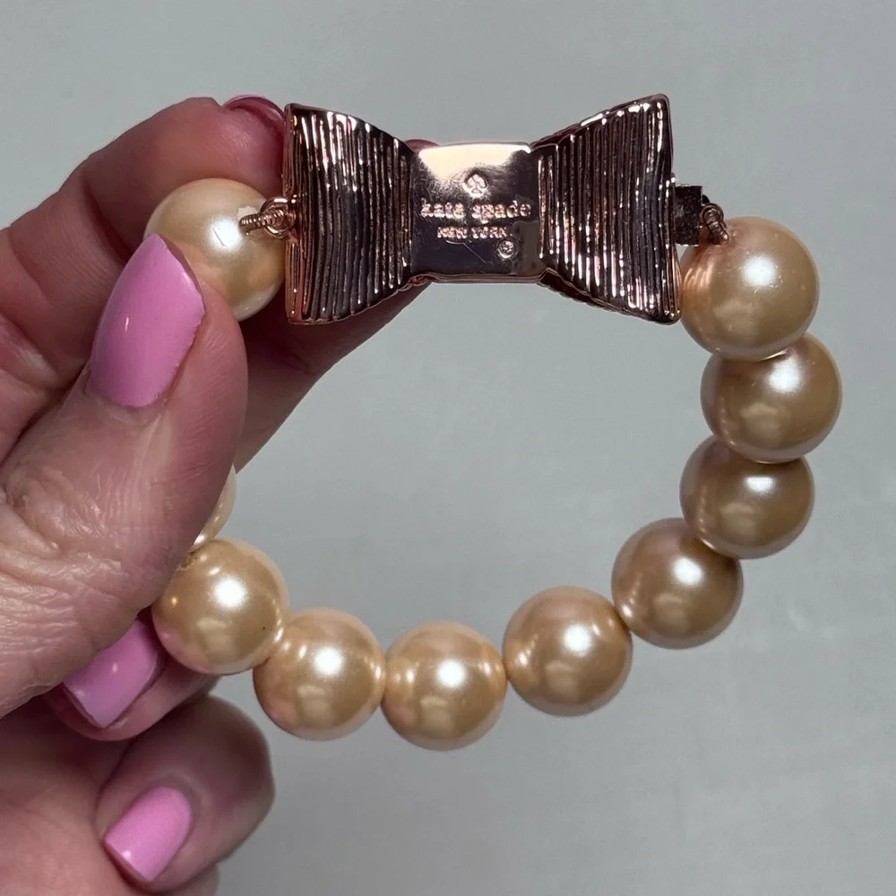 Kate Spade ♠️ All Wrapped Up In Pearls Large Bracelet - Picture 10 of 15